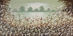 Moody Blooms by Mary Shaw - Original Painting on Board sized 48x24 inches. Available from Whitewall Galleries